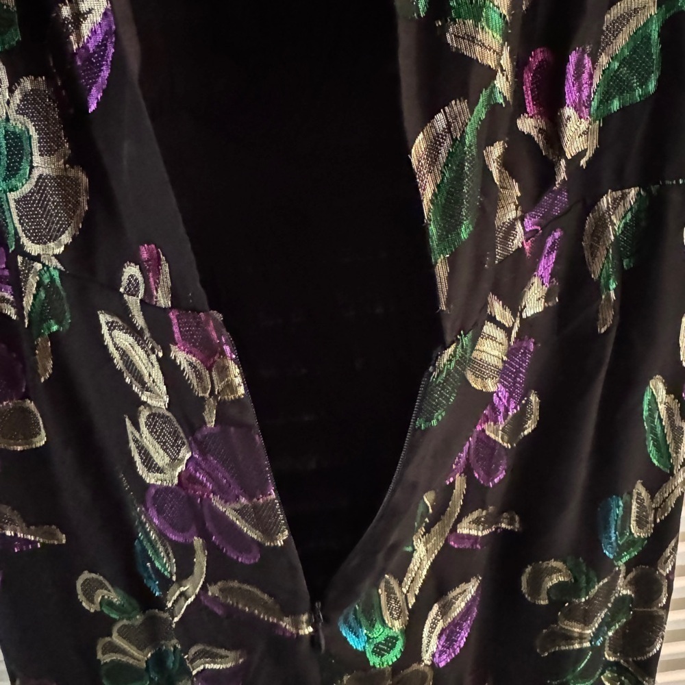ba&sh Black Dress with Purple and Green Floral Pattern - Picture 7 of 9
